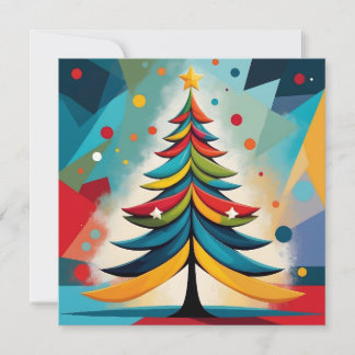 Cartes Pour Fêtes Annuelles Pop Art Géométrique Noël Branches en plumes