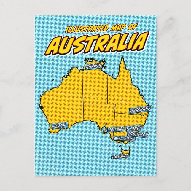 Cartes Pour Fêtes Annuelles Pop Art Illustré Australie (Devant)