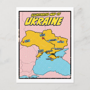 Cartes Pour Fêtes Annuelles Pop Art Illustré Ukraine
