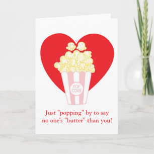 Cartes Pour Fêtes Annuelles Popcorn en Love Valentine Card
