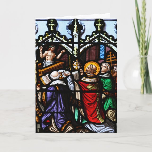 Cartes Pour Fêtes Annuelles Pope Saint Gregory the Great Giving Mass (Devant)