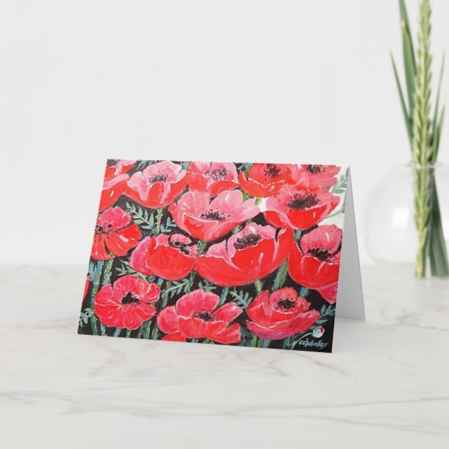 Cartes Pour Fêtes Annuelles Poppies (Devant)