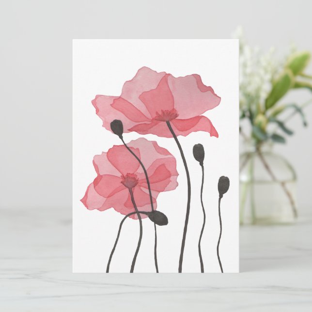 Cartes Pour Fêtes Annuelles Poppies (Debout devant)