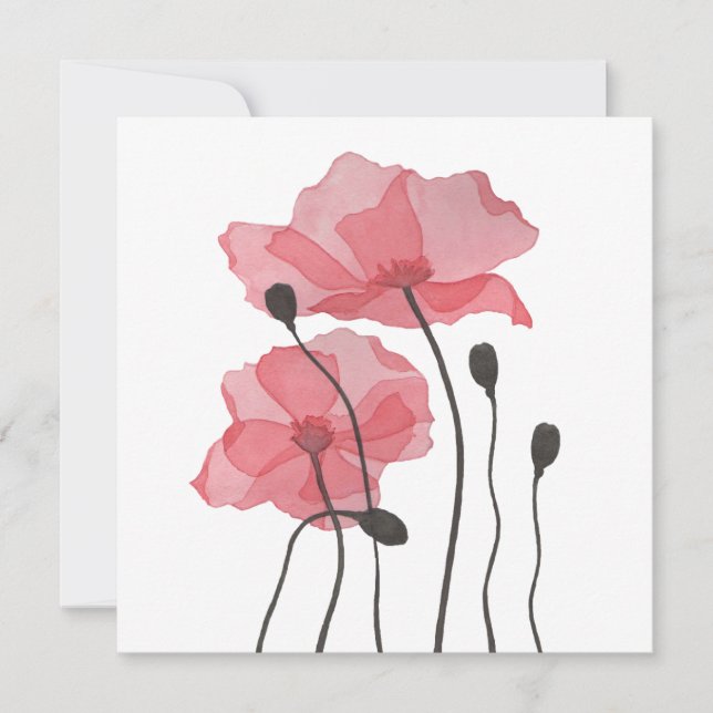 Cartes Pour Fêtes Annuelles Poppies (Devant)