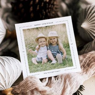 Cartes Pour Fêtes Annuelles POPPY Black Photo unique moderne Joyeux Noël