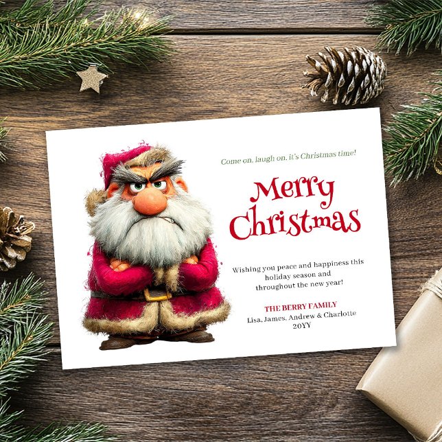 Cartes Pour Fêtes Annuelles Popular grumpy Claus editable Christmas greeting (Popular grumpy Claus editable Christmas greeting)