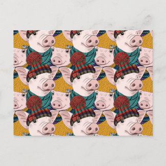 Cartes Pour Fêtes Annuelles Porcs Avec Motif Casquette
