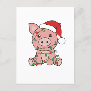 Cartes Pour Fêtes Annuelles Porcs de Noël Animaux d'hiver Porcs