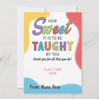 Cartes Pour Fêtes Annuelles Porte-carte cadeau de remerciement pour enseignant