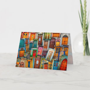 Cartes Pour Fêtes Annuelles Porte d'art vierge Toutes les occasions Voyage col