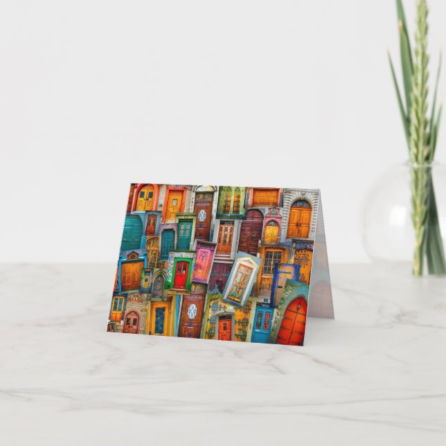 Cartes Pour Fêtes Annuelles Porte d'art vierge Toutes les occasions Voyage col (Devant)