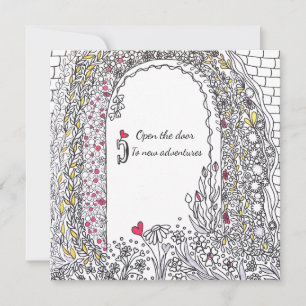 Cartes Pour Fêtes Annuelles Porte de jardin fantaisiste Nouvelles aventures Ar