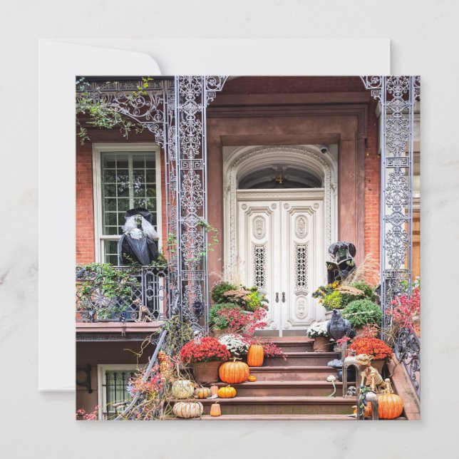Cartes Pour Fêtes Annuelles Porte d'Halloween à NYC (Devant)