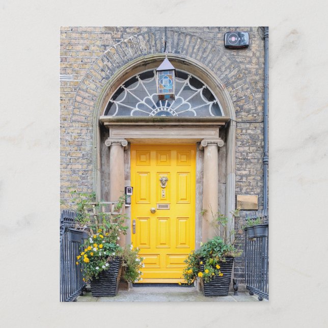 Cartes Pour Fêtes Annuelles Porte géorgienne jaune à Dublin (Devant)