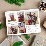 Cartes Pour Fêtes Annuelles Porte rouge | Nouveau Collage photo à domicile<br><div class="desc">Partagez votre nouvelle adresse avec vos amis et votre famille, ainsi que 4 photos de famille, avec nos annonces élégantes de déménagement photo pour la saison des Fêtes. Le design présente une faire-part festive (illustrée par "nous découvrons de nouvelles salles"), vos noms et votre nouvelle adresse ainsi qu'une illustration esquissée...</div>