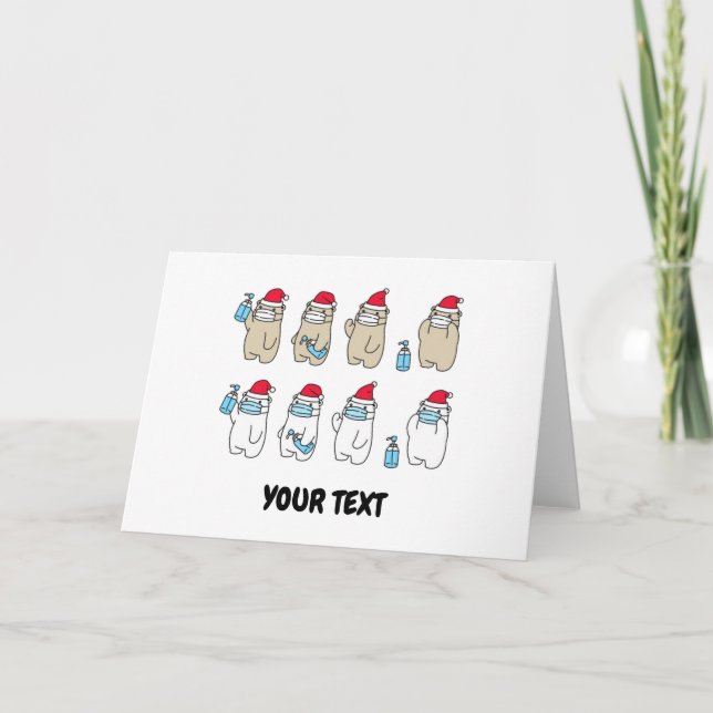 Cartes Pour Fêtes Annuelles Portes mignonnes personnalisables Masque casquette (Devant)