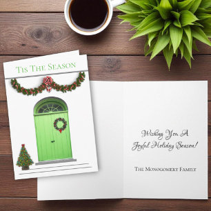 Cartes Pour Fêtes Annuelles Portes Vertes Noël C'Est La Saison Décorations