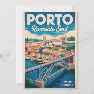 Cartes Pour Fêtes Annuelles Porto Portugal Rétro Ciel Ville Voyage