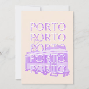 Cartes Pour Fêtes Annuelles Porto Travel Art, Portugal, Pastel, Minimaliste