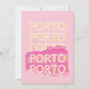 Cartes Pour Fêtes Annuelles Porto Travel Art, Portugal, Rose, Preppy