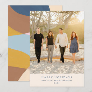 Cartes Pour Fêtes Annuelles Portrait Abstrait Coloré Unique de Photo Personnal