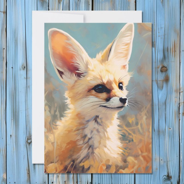 Cartes Pour Fêtes Annuelles Portrait adorable Fennec Fox adorable (Créateur téléchargé)