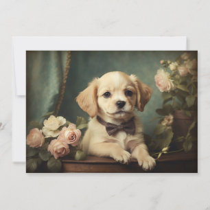 Cartes Pour Fêtes Annuelles Portrait Artistique d'un Chien Toutou Mignon de St