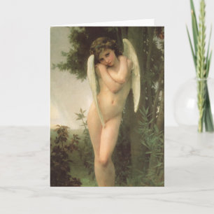 Cartes Pour Fêtes Annuelles Portrait d'ange de Cupid (Cupidon) par Bouguereau