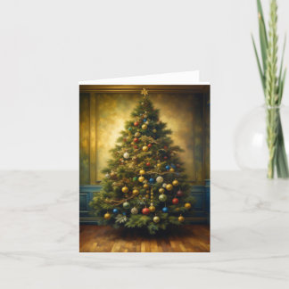 Cartes Pour Fêtes Annuelles Portrait d'arbre de Noël K