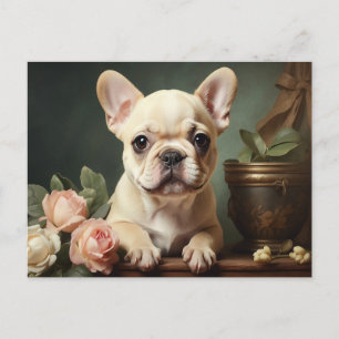 Cartes Pour Fêtes Annuelles Portrait d'art de chien de race Bouledogue Françai