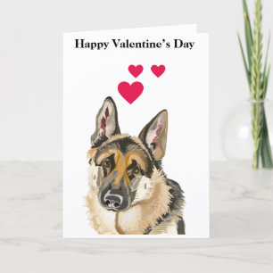 Cartes Pour Fêtes Annuelles Portrait de chien alsacien de Saint-Valentin