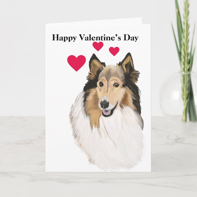 Cartes Pour Fêtes Annuelles Portrait de chien long Haired Collie (Devant)