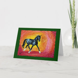 Cartes Pour Fêtes Annuelles Portrait de Dressage Horse Holiday Christmas
