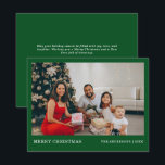 Cartes Pour Fêtes Annuelles Portrait de famille minimal moderne | Joyeux Noël<br><div class="desc">Portrait de famille minimal moderne | Joyeuse Carte de vacances verte de Noël. L'image n'est présentée qu'à titre d'illustration,  remplacez-la par votre image. Personnalisez-le avec vos détails.</div>