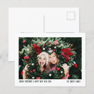 Cartes Pour Fêtes Annuelles Portrait de famille minimaliste simple photo de No