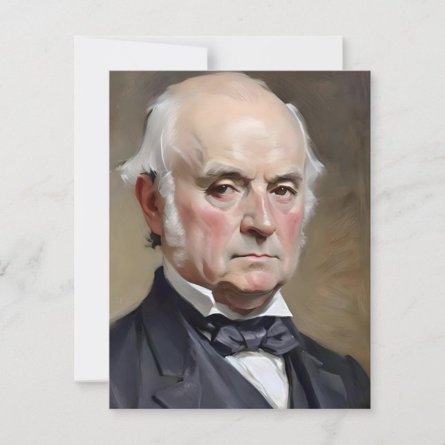 Cartes Pour Fêtes Annuelles Portrait De John Quincy Adams (Devant)