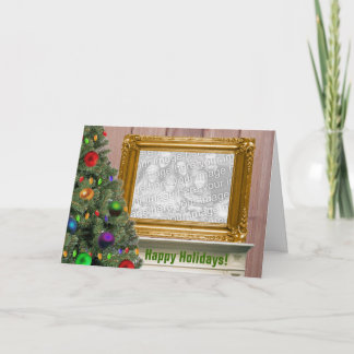 Cartes Pour Fêtes Annuelles Portrait de Noël sur le manteau de cheminée