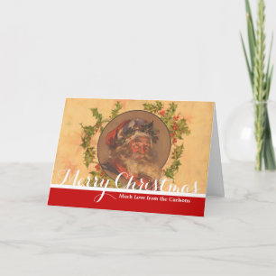 Cartes Pour Fêtes Annuelles Portrait de Noël vintage du Père Noël