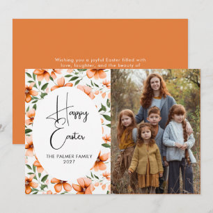 Cartes Pour Fêtes Annuelles Portrait de Pâques floral printanier élégant simpl