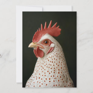 Cartes Pour Fêtes Annuelles Portrait de poulet tacheté