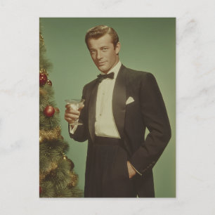 Cartes Pour Fêtes Annuelles Portrait d'élégance des fêtes vintage