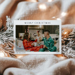 Cartes Pour Fêtes Annuelles Portrait familial moderne de Noël minimal<br><div class="desc">Mini Noël moderne Portrait de famille Carte de vacances</div>