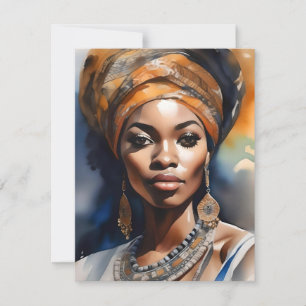 Cartes Pour Fêtes Annuelles Portrait féminin africain F