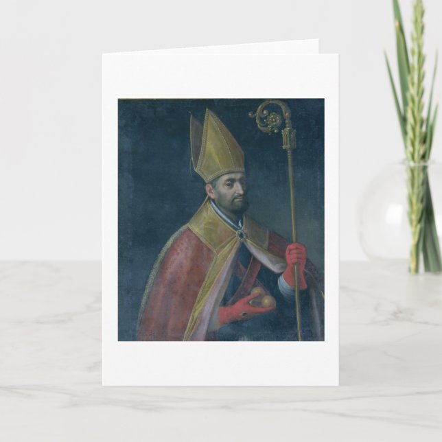 Cartes Pour Fêtes Annuelles Portrait of St. Nicholas, 1700 (oil on canvas) (Devant)