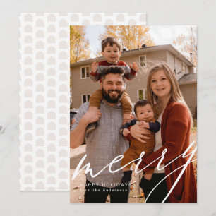 Cartes Pour Fêtes Annuelles Portrait plein cadre avec Merry en script