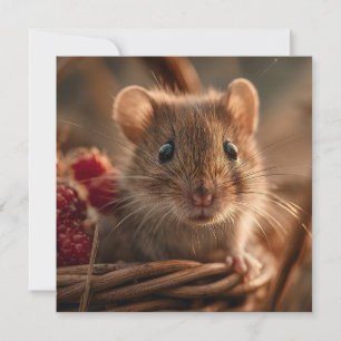 Cartes Pour Fêtes Annuelles Portrait ultra rapproché d'une adorable souris sau
