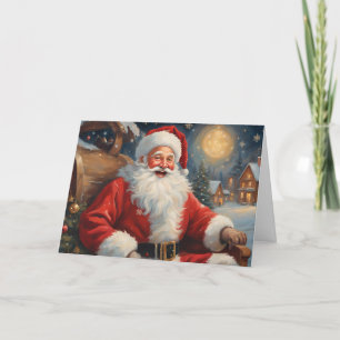 Cartes Pour Fêtes Annuelles Portrait vintage du Père Noël