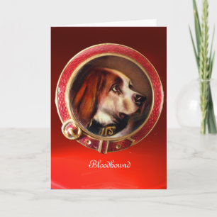 Cartes Pour Fêtes Annuelles PORTRAITS DE CHIEN DE MINIATURE VICTORIENNE Bloodh
