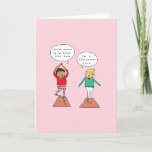Cartes Pour Fêtes Annuelles Pose Arbre de Noël   Funny Yoga Christmas Card