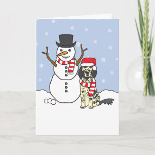 Cartes Pour Fêtes Annuelles Poseur anglais et bonhomme de neige